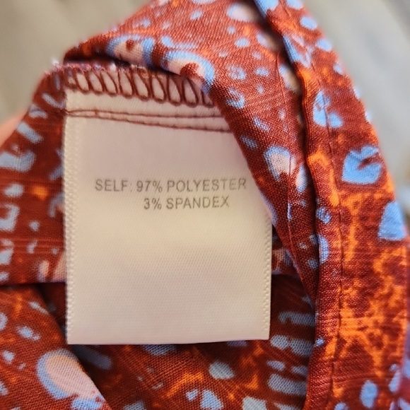 Rose & Olive Rust Floral Ruffle Yoke Blouse - Picture 5 of 8